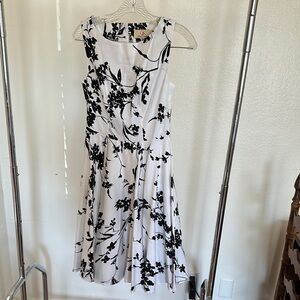 Grace Karin Black and White Floral Midi Dress